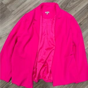 Part & Parcel Hot Pink Open Front Blazer